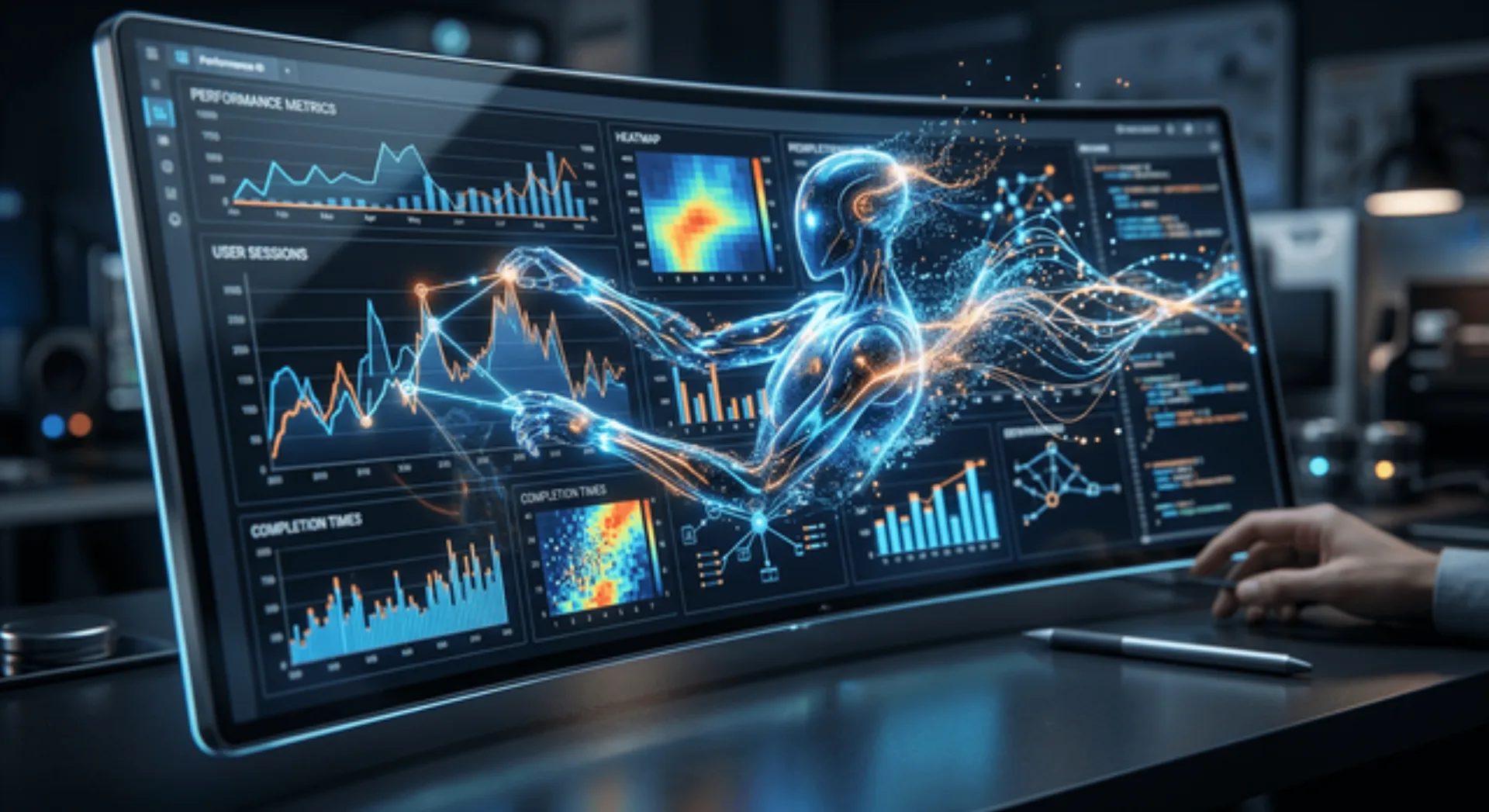 Abstract representation of a software robot interacting with a user interface