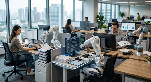 Visual metaphor for the three types of RPA